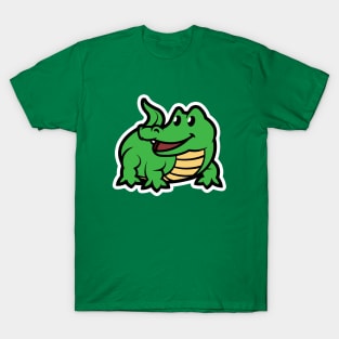 Crocodile Cartoon Animal Cartoon Island T-Shirt